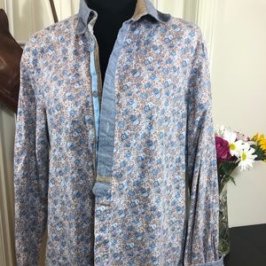 English Laundry floral hand sewn shirt 100% cotton